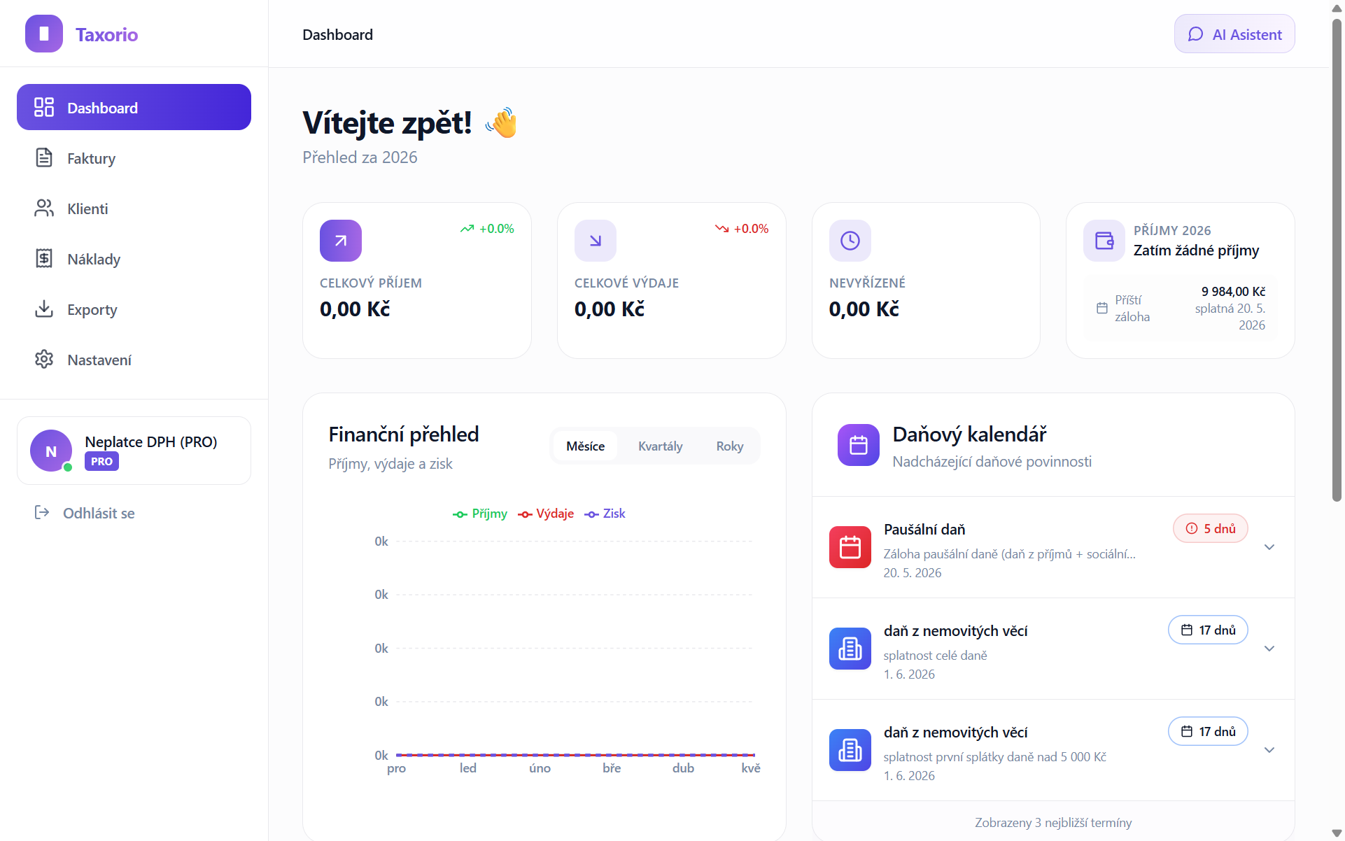 📅 Paušální daň — jedna platba místo tří